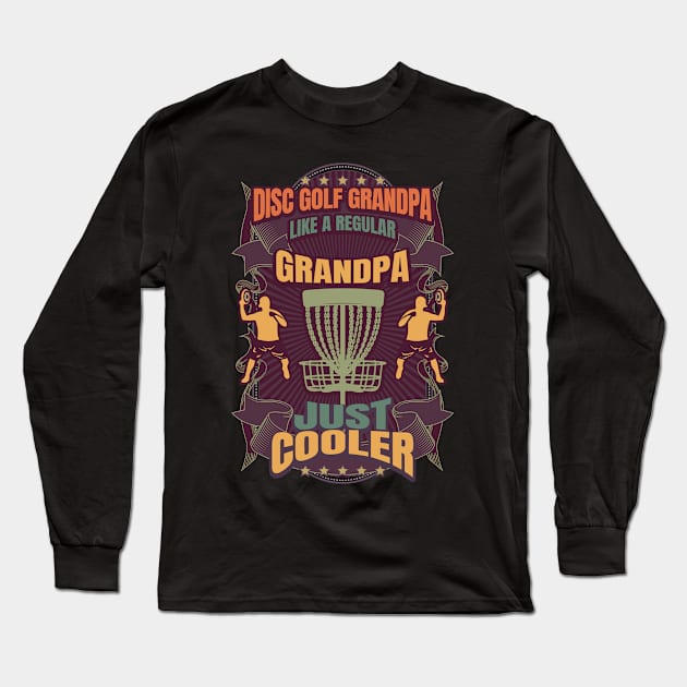 Retro Grandpa Frisbee Golf Player Long Sleeve T-Shirt by QQdesigns